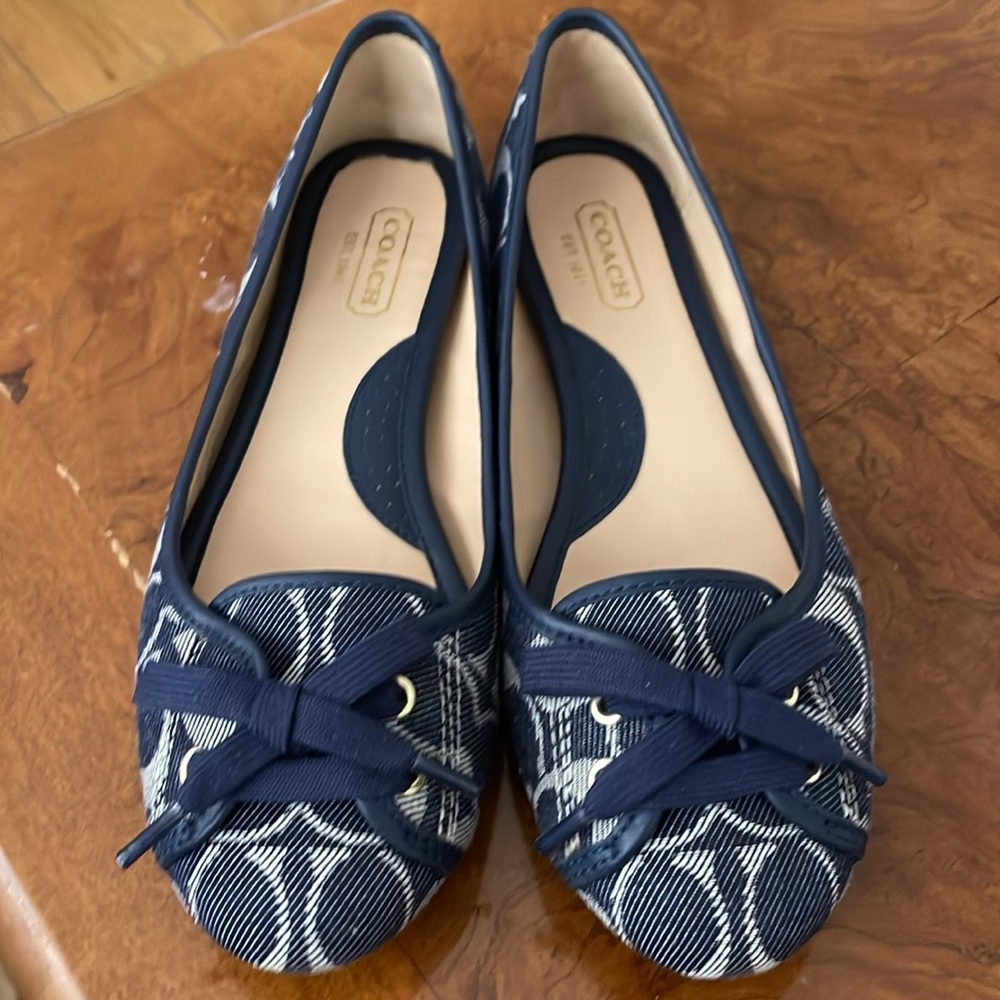 Vintage Coach denim ballet flats